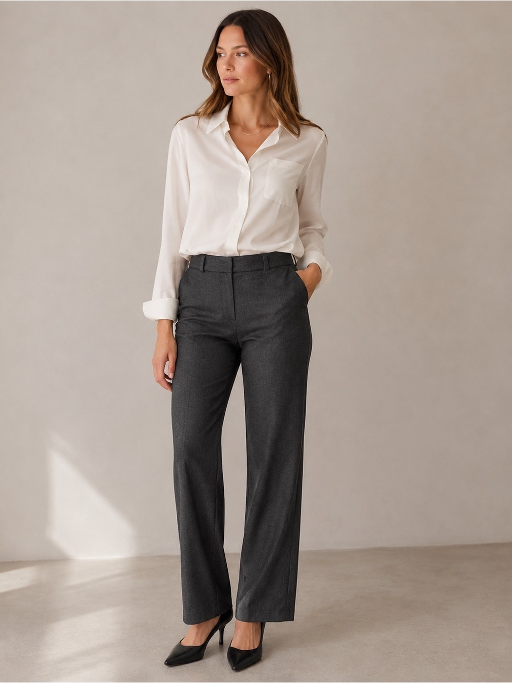 Banana Republic Jackson Fit Wool Pants in Dark Grey Size 6